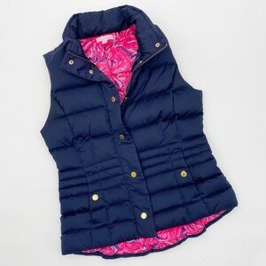 Lilly Pulitzer Isabelle Navy Blue Down Puffer Vest size S